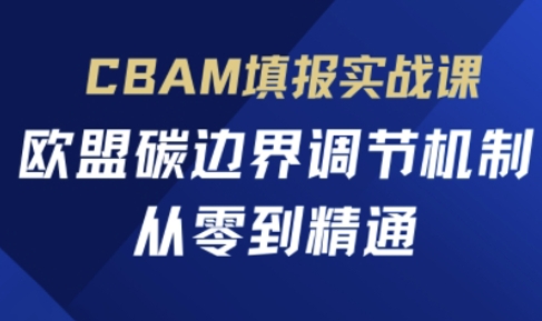 CBAM填报实战课，欧盟碳边界调节机制，从零到精通 - 壹启创课-壹启创课