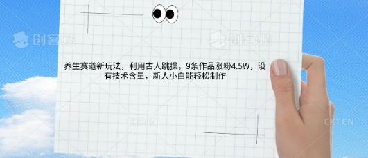 AI养生赛道新玩法，10条作品涨粉5.2W，操作简单，新人小白能轻松制作 - 壹启创课-壹启创课