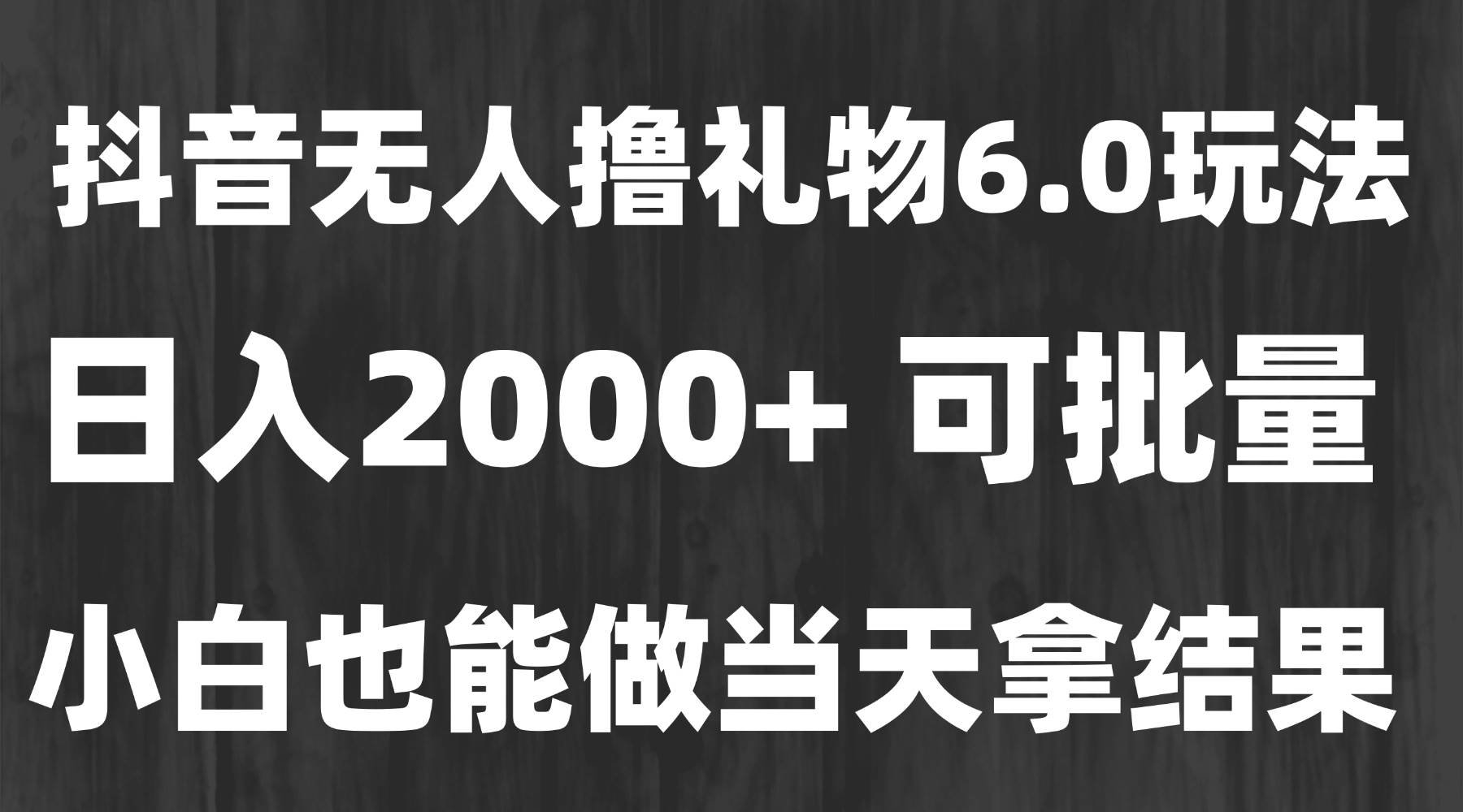 (15250期)最新风口暴力撸金技术,无人撸礼物,长期稳定 一天收益2000+,小白当天…-壹启创课