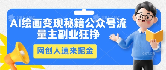 AI绘画变现秘籍：公众号流量主副业狂挣，网创人速来掘金 - 壹启创课-壹启创课