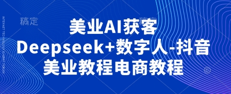 美业AI获客Deepseek+数字人-抖音美业教程电商教程 - 壹启创课-壹启创课