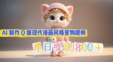AI制作Q版现代漫画风格宠物视频，单日变现几张 - 壹启创课-壹启创课