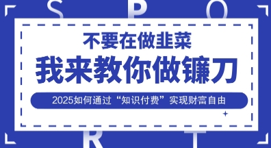 韭菜生涯终结者，我来教你做镰刀，2025如何通过“知识付费”实现财F自由【揭秘】 - 壹启创课-壹启创课