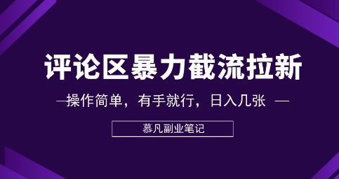 评论区暴力截流拉新：捡钱项目，操作简单，有手就行，日入几张 - 壹启创课-壹启创课